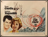4y910 RAT RACE style B 1/2sh 1960 close-up image & art of Debbie Reynolds, Tony Curtis!