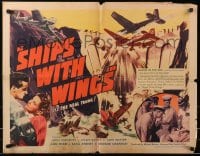 4y931 SHIPS WITH WINGS 1/2sh 1942 English fighter planes, cool WWII dogfight art!