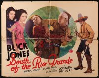 4y941 SOUTH OF THE RIO GRANDE 1/2sh 1932 includes best c/u of Buck Jones used on one-sheet, rare!
