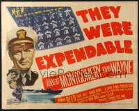 4y955 THEY WERE EXPENDABLE style B 1/2sh 1945 Robert Montgomery + John Wayne & Donna Reed, rare!