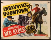 4y976 VIGILANTES OF BOOMTOWN style A 1/2sh 1947 Rocky Lane as Red Ryder, Bobby Blake as Little Beaver!