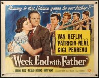 4y982 WEEK END WITH FATHER style A 1/2sh 1951 Van Heflin, Patricia Neal, Gigi Perreau, Douglas Sirk!