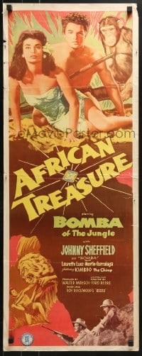 4y451 AFRICAN TREASURE insert 1952 Johnny Sheffield as Bomba of the Jungle + Kimbbo the Chimp!