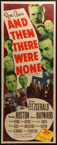 4y456 AND THEN THERE WERE NONE insert 1945 Walter Huston, Agatha Christie, Rene Clair, ultra-rare!