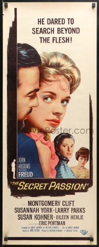 4y531 FREUD insert 1963 John Huston, Montgomery Clift, Susannah York, The Secret Passion!