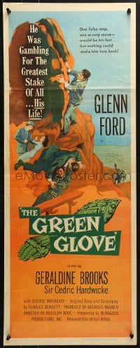 4y544 GREEN GLOVE insert 1952 every man is Glenn Ford's enemy & every woman is a trap, cool art!
