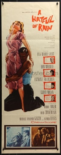 4y547 HATFUL OF RAIN insert 1957 Fred Zinnemann early drug classic, Eva Marie Saint, Don Murray