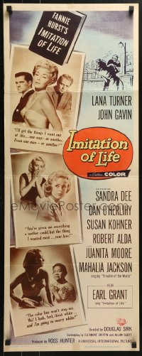 4y564 IMITATION OF LIFE insert 1959 art of sexy Lana Turner, Sandra Dee, from Fannie Hurst novel!