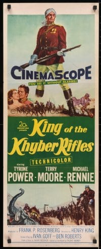 4y571 KING OF THE KHYBER RIFLES insert 1954 full-length artwork of British soldier Tyrone Power!