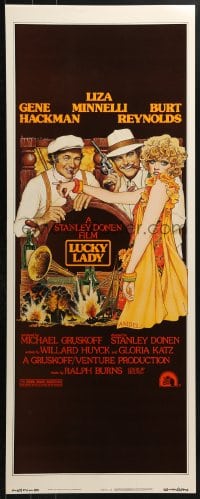 4y579 LUCKY LADY insert 1975 Gene Hackman, Liza Minnelli, Burt Reynolds, Amsel art!
