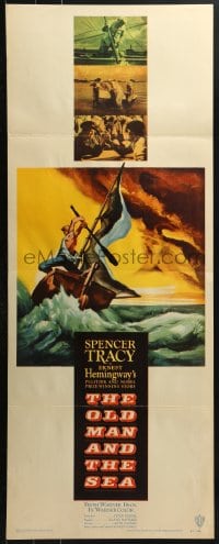 4y607 OLD MAN & THE SEA insert 1958 Spencer Tracy, Ernest Hemingway, John Sturges, dramatic art!