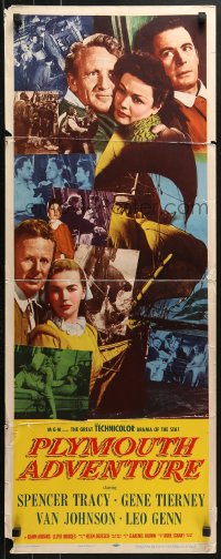 4y621 PLYMOUTH ADVENTURE insert 1952 Spencer Tracy, Gene Tierney, Van Johnson, Leo Genn