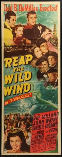 4y632 REAP THE WILD WIND insert 1942 John Wayne, Ray Milland, sexy Paulette Goddard!