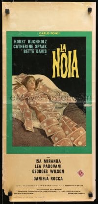 4y070 EMPTY CANVAS Italian locandina 1964 great image of sexy Catherine Spaak covered with money!