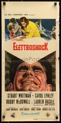 4y111 SHOCK TREATMENT Italian locandina 1964 Stuart Whitman, sexy Carol Lynley by Enzo Nistri!