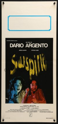 4y118 SUSPIRIA Italian locandina 1977 Argento horror, Mario de Berardinis art, yellow title!