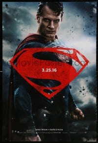 4z548 BATMAN V SUPERMAN teaser DS 1sh 2016 waist-high image of Henry Cavill in title role!