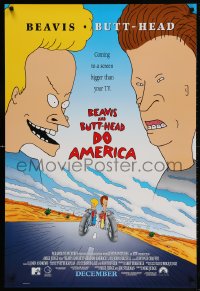 4z550 BEAVIS & BUTT-HEAD DO AMERICA int'l advance 1sh 1996 Mike Judge MTV delinquent cartoon!