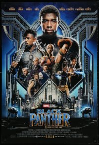 4z565 BLACK PANTHER advance DS 1sh 2018 Chadwick Boseman in the title role as T'Challa and top cast!