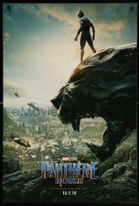 4z566 BLACK PANTHER int'l French language teaser DS 1sh 2018 Boseman in the title role as T'Challa!