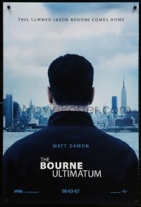4z579 BOURNE ULTIMATUM teaser DS 1sh 2007 cool image of Matt Damon as Jason Bourne!
