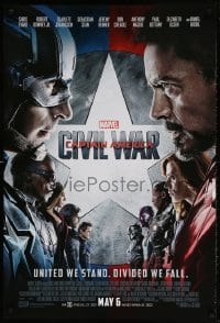4z587 CAPTAIN AMERICA: CIVIL WAR advance DS 1sh 2016 Marvel Comics, Chris Evans, Robert Downey Jr.!