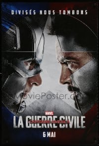 4z588 CAPTAIN AMERICA: CIVIL WAR int'l French language teaser DS 1sh 2016 Marvel, Evans, Downey!
