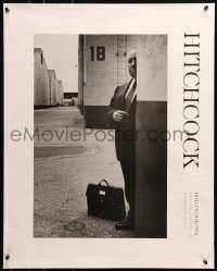 4z125 ALFRED HITCHCOCK 23x29 commercial poster 1979 the legend peaking from behind corner!
