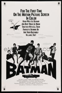 4z127 BATMAN 23x35 commercial poster 1980s DC Comics, art of Adam West & top cast!