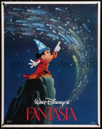 4z144 FANTASIA 22x28 commercial poster 1986 great image of Mickey Mouse pointing at stars!