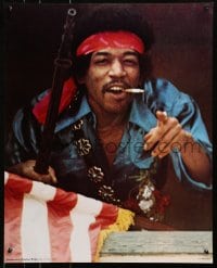 4z152 JIMI HENDRIX 21x27 commercial poster 1971 guitarist w/ rifle and flag, Rainbow Bridge!