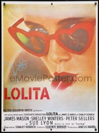 4z157 LOLITA 28x38 French commercial poster 1990s Kubrick, Lyon with sunglasses & lollipop!