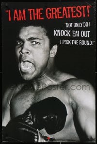 4z159 MUHAMMAD ALI 24x36 English commercial poster 2000s the greatest - knocks out and picks round!