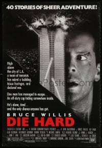 4z635 DIE HARD 1sh 1988 Bruce Willis vs twelve terrorists, action classic, no borders!