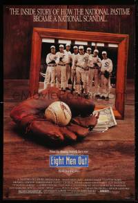 4z645 EIGHT MEN OUT 1sh 1988 John Sayles, John Cusack, Chicago Black Sox, baseball!