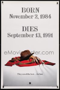4z662 FREDDY'S DEAD teaser 1sh 1991 cool image of Krueger's sweater, hat, and claws!