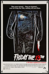 4z663 FRIDAY THE 13th 1sh R1980s great Alex Ebel art, slasher classic, 24 hours of terror!