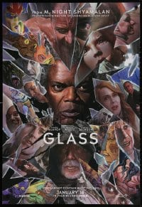 4z674 GLASS teaser DS 1sh 2019 M. Night Shyamalan, Alex Ross art of Jackson, McAvoy & Willis!