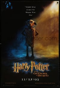 4z694 HARRY POTTER & THE CHAMBER OF SECRETS teaser DS 1sh 2002 Dobby has come to warn you!