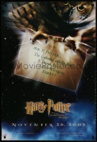 4z696 HARRY POTTER & THE PHILOSOPHER'S STONE teaser 1sh 2001 Hedwig the owl, Sorcerer's Stone!