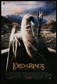 4z763 LORD OF THE RINGS: THE TWO TOWERS advance DS 1sh 2002 Christopher Lee as Saruman!