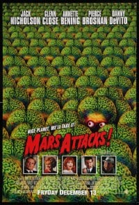 4z773 MARS ATTACKS! int'l advance 1sh 1996 directed by Tim Burton, great image of brainy aliens!