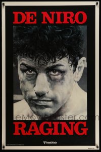 4z841 RAGING BULL teaser 1sh 1980 Martin Scorsese, Kunio Hagio art of boxer Robert De Niro!