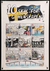 4z279 10 SKAL FOR GEMENSKAPEN 17x23 Swedish special poster 1991 community art by Robert Nyberg!