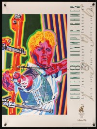 4z280 1996 SUMMER OLYMPICS 18x24 special poster 1996 wonderful Hiro Yamagata art of female archer!