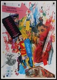 4z175 ALLES THEATER 23x33 German stage poster 1985 wild different collage art by Holger Matthies!
