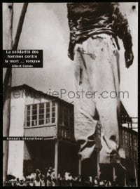 4z292 AMNESTY INTERNATIONAL 23x33 Belgian special poster 1980s gruesome image of hanged man!