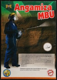 4z293 ANGAMIZA MBU 17x23 Kenyan special poster 1990s it can destroy malaria!