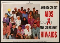 4z294 ANYBODY CAN GET AIDS 17x23 Kenyan special poster 1990s HIV prevention, men can prevent it!