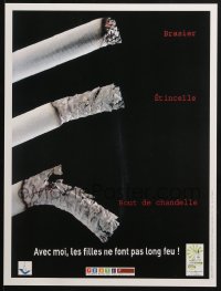 4z297 AVEC MOI, LES FILLES NE FONT PAS LONG FEU 12x16 French special poster 1990s stop smoking!